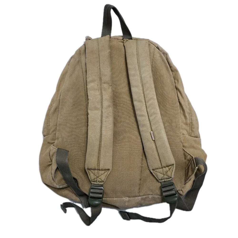 Vans Canvas Distressed Backpack Duck Bag Tan Beige School Work Trail Hike
